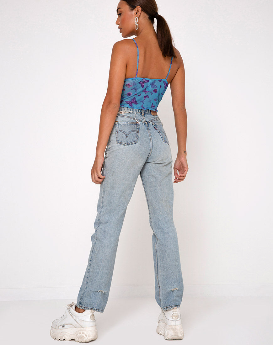 Image of Penika Cami Top in Mesh Butterfly Azure