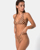 Image of Pesme Bikini Top in Mocha Checker