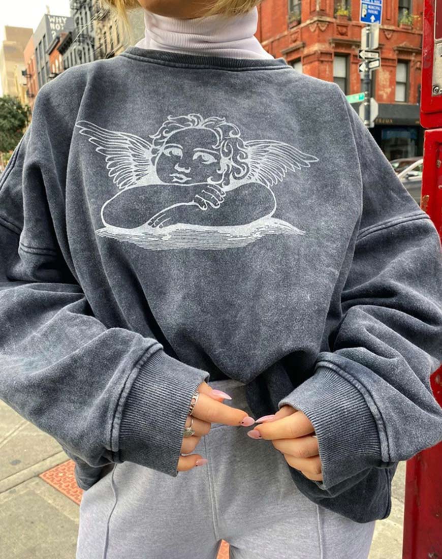 Glo Sweatshirt in Stone Wash Angelo