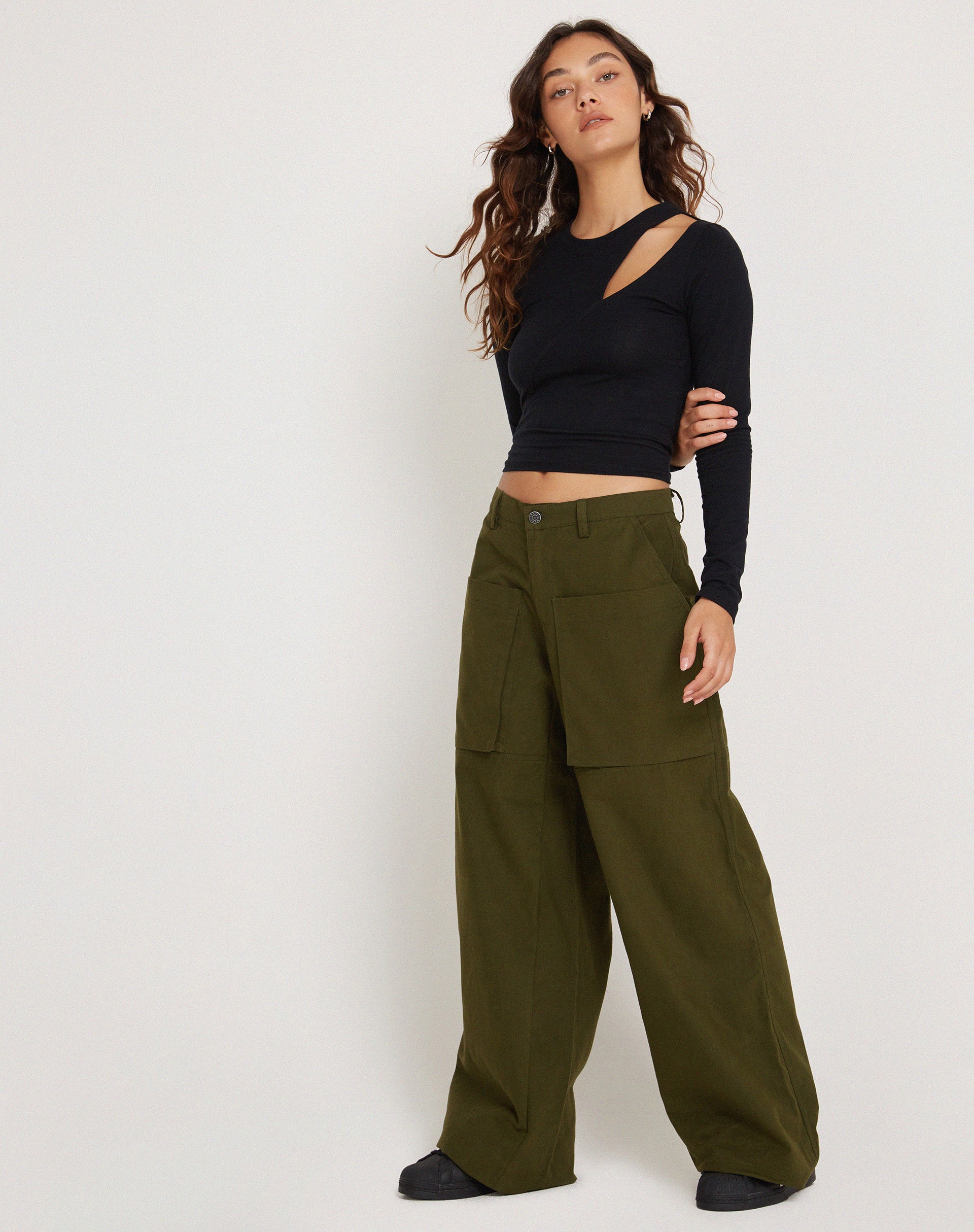 Olive cargo hotsell pants womens