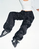 image of Phil Low Waist Trouser in Black with White Top Stitch