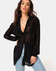 Image of Phobe Shirt in Leopard Flock Net Black