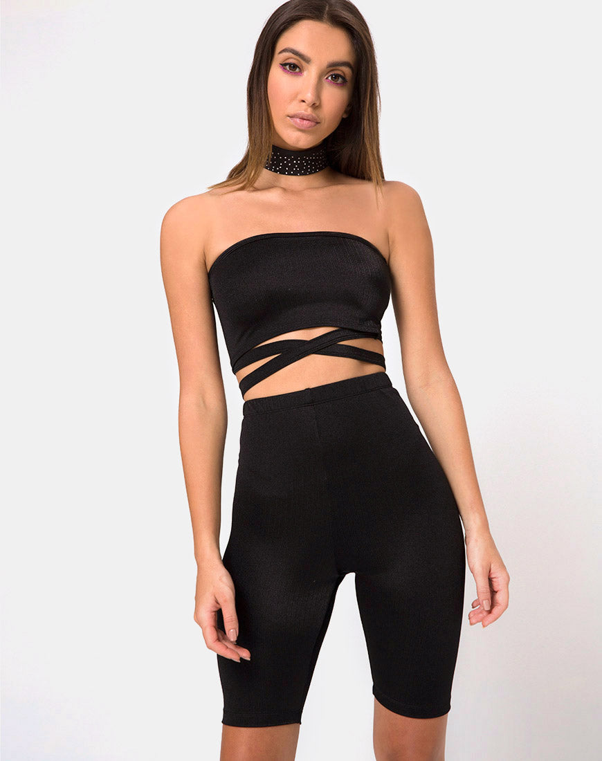 Pinella Short in Sheer Mesh Black