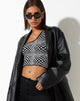 Image of Pipon Crop Top in Optic Monochrome Square Black and White