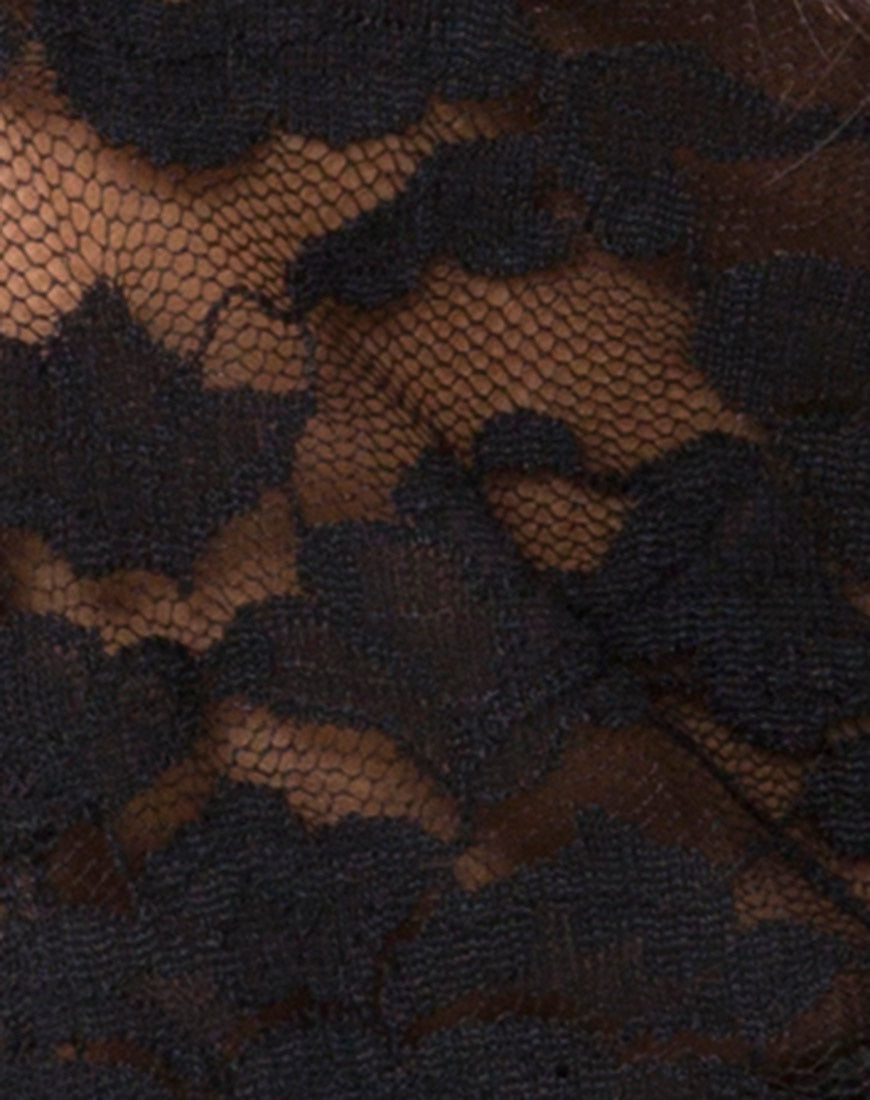 Image of Porque Top in Lace Black