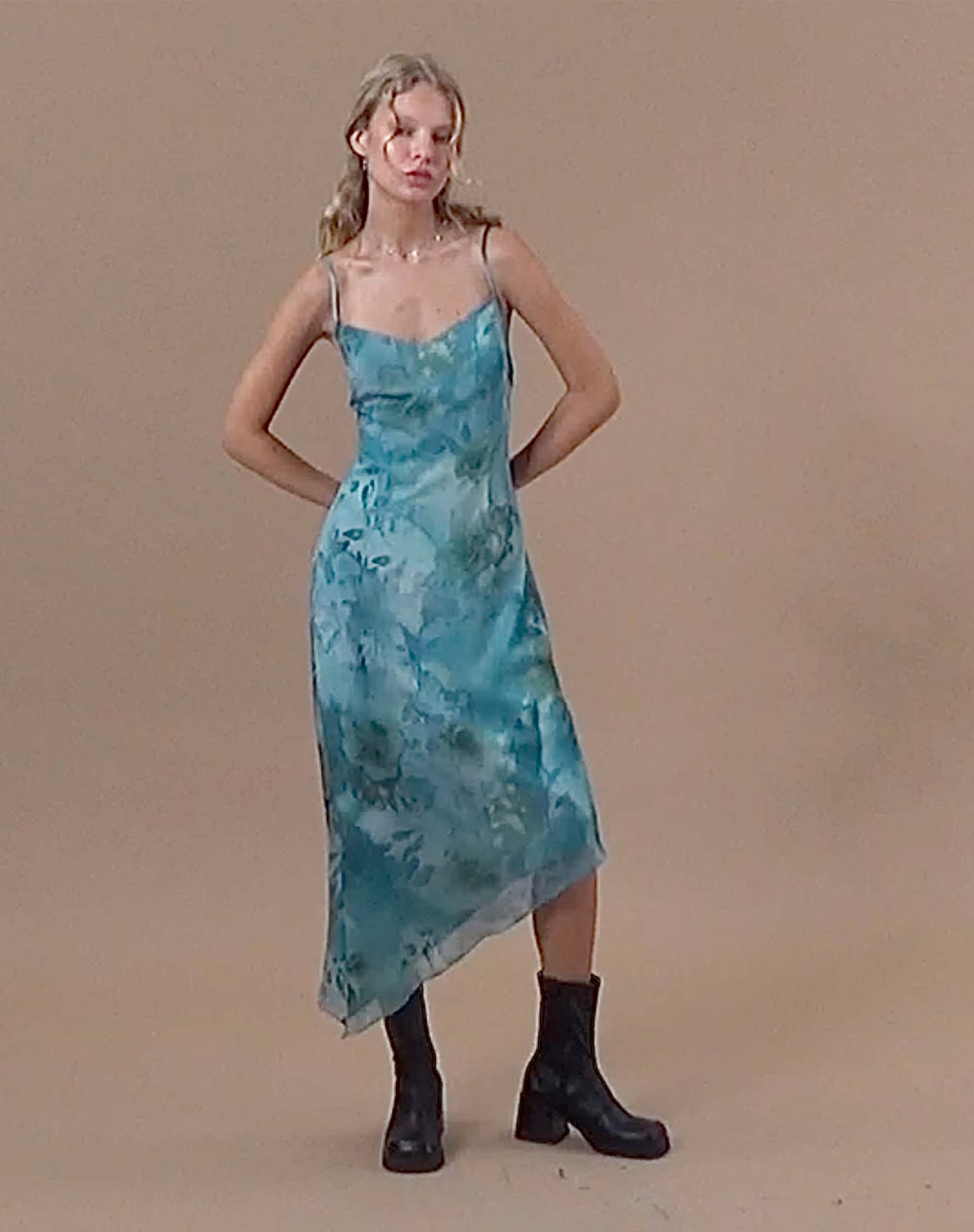 watercolour midi dress Watercolour Leaf Midi Dress