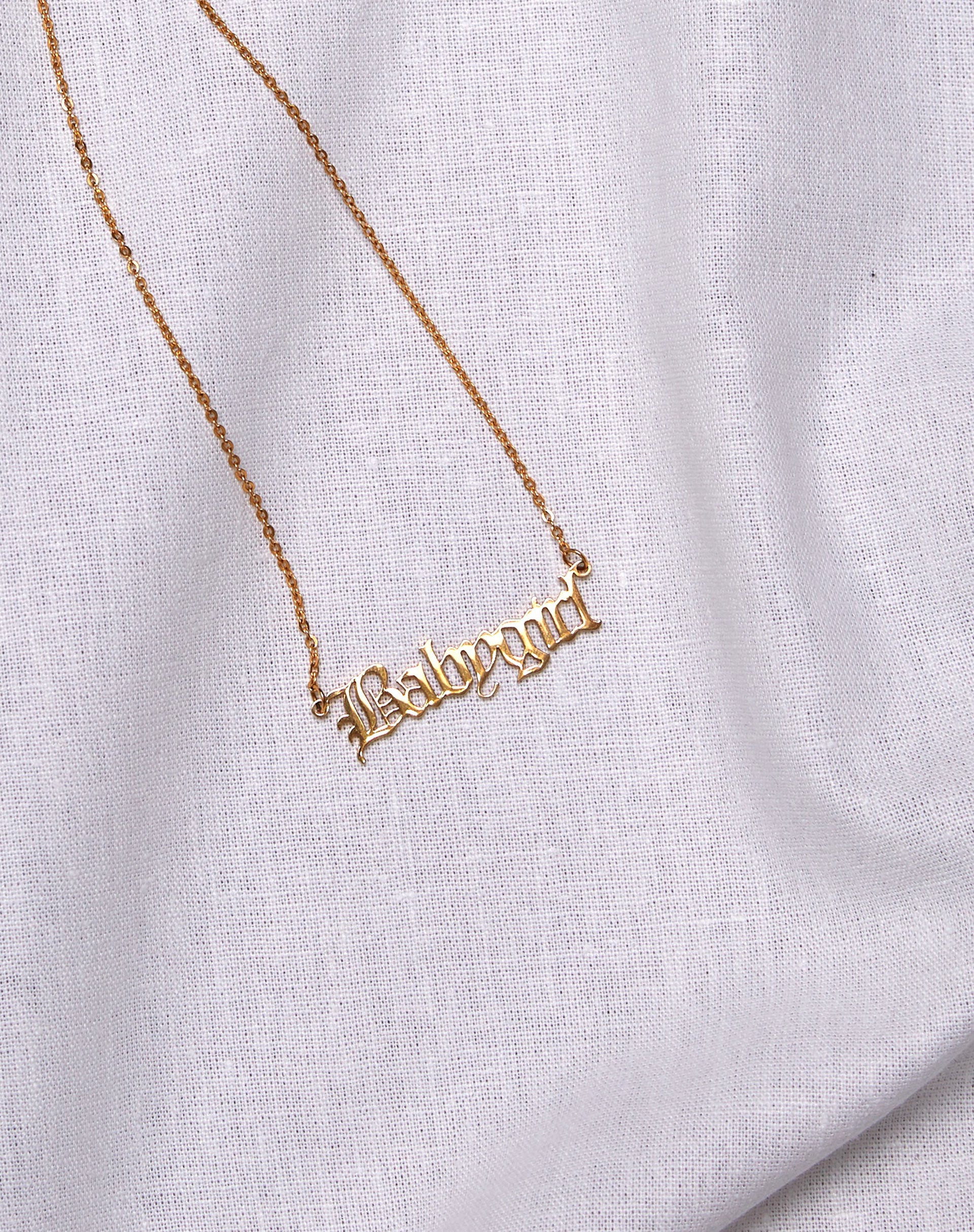 Image of Necklace in “Baby Girl” Gold