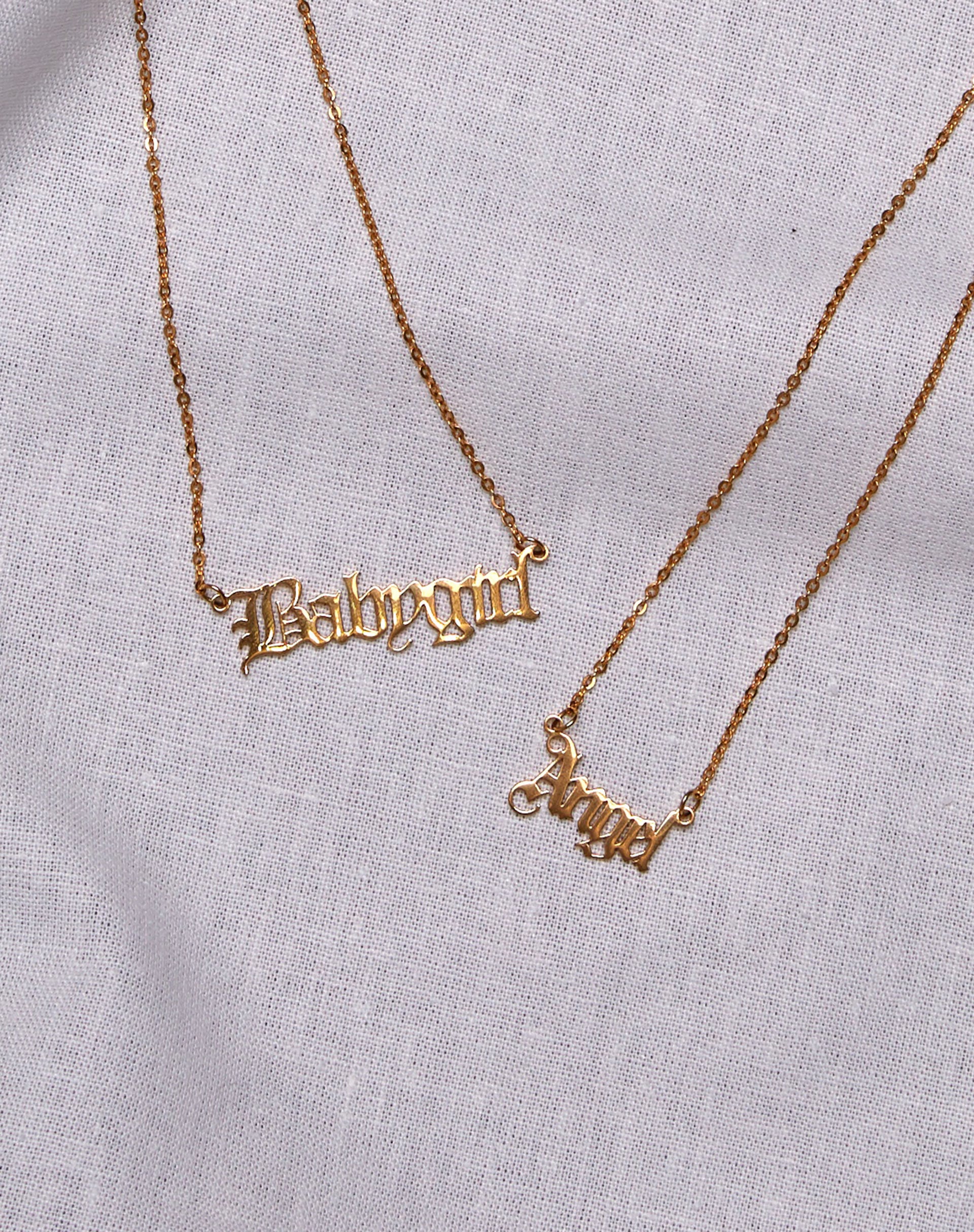 Gold Name Necklace For Baby Girl Personalized Name Jewelry • Tiny