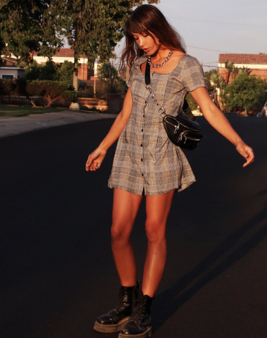 Zavacca Mini Dress in Charles Check Grey