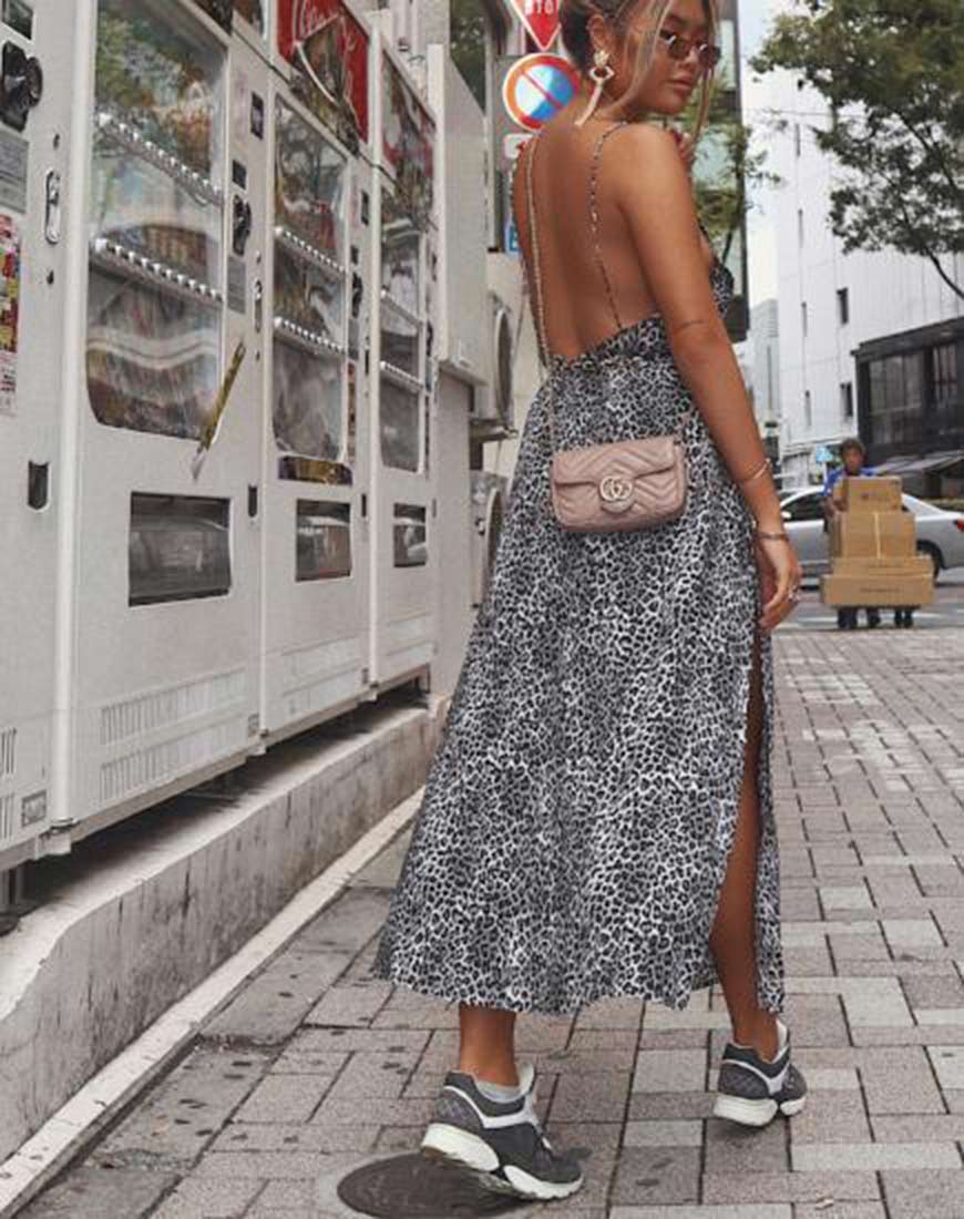Hime Maxi Dress in Rar Leopard Grey Hime Maxi Dress in Rar Leopard Grey