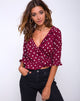 Image of Giam Top in Medium Polka Wine