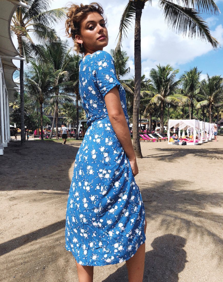 Trasti Midi Dress in Soheila Floral Blue