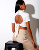 Image of Que Crop Top in Rib Ivory