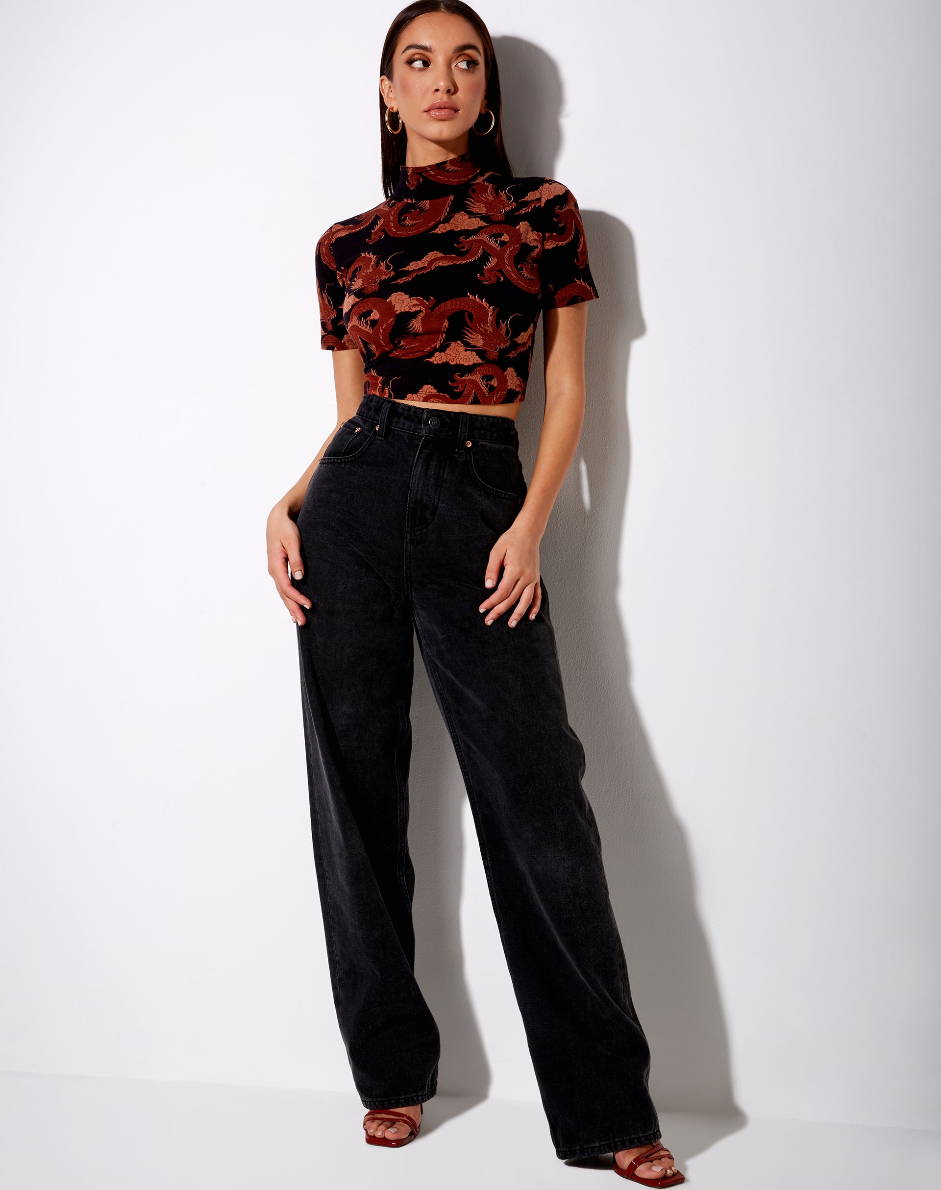 Image of Que Backless Top in Tonal Dragon Orange