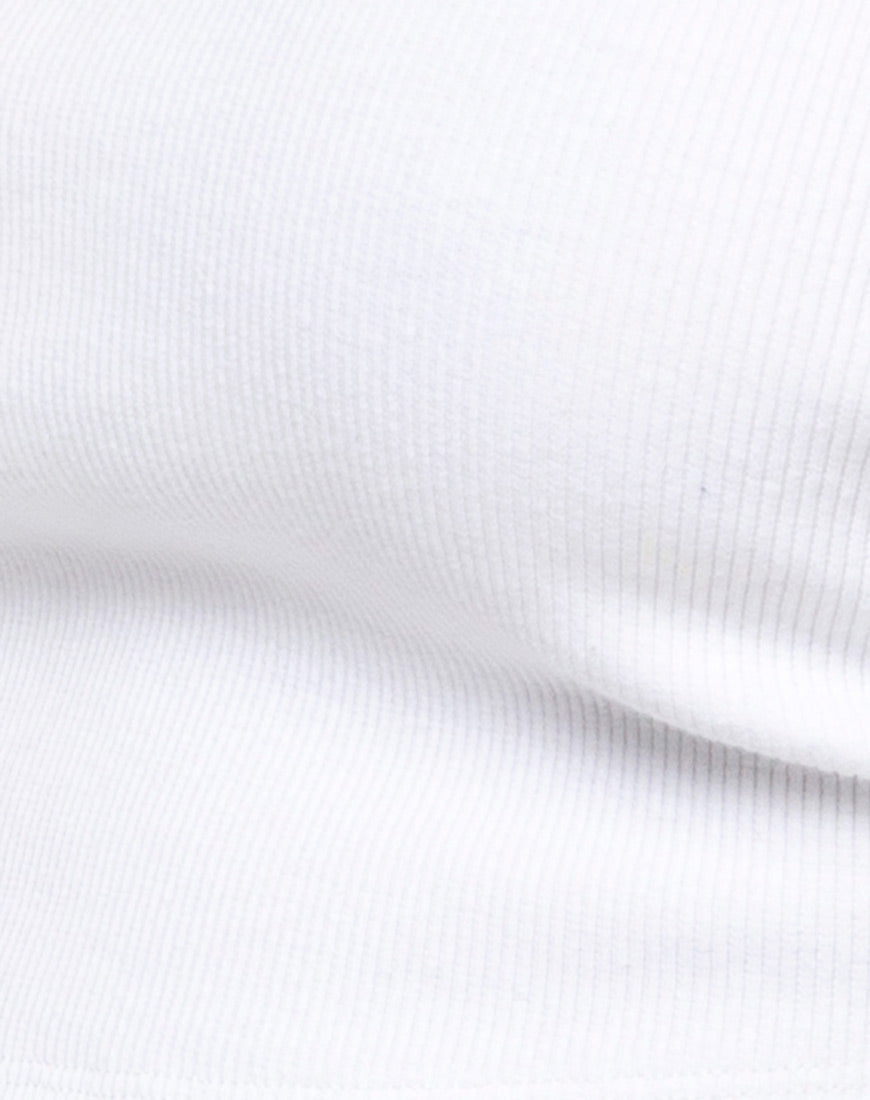 Image of Quelia Crop Top in Rib White