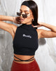 Image of Quera Crop Top in Rib Black Deadly Embro