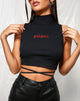 Image of Quera Crop Top in Rib Black Poison Embro