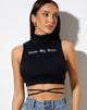 Image of Quera Crop Top in Black Cross My Heart Embro