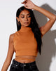 Image of Quera Crop Top in Rib Salted Caramel