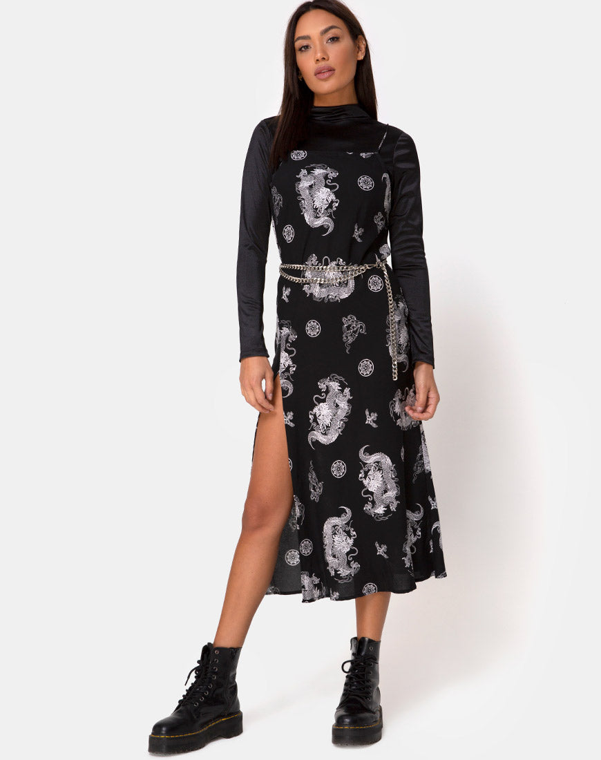 Image of Quinty Maxi Dress in Dragon Black