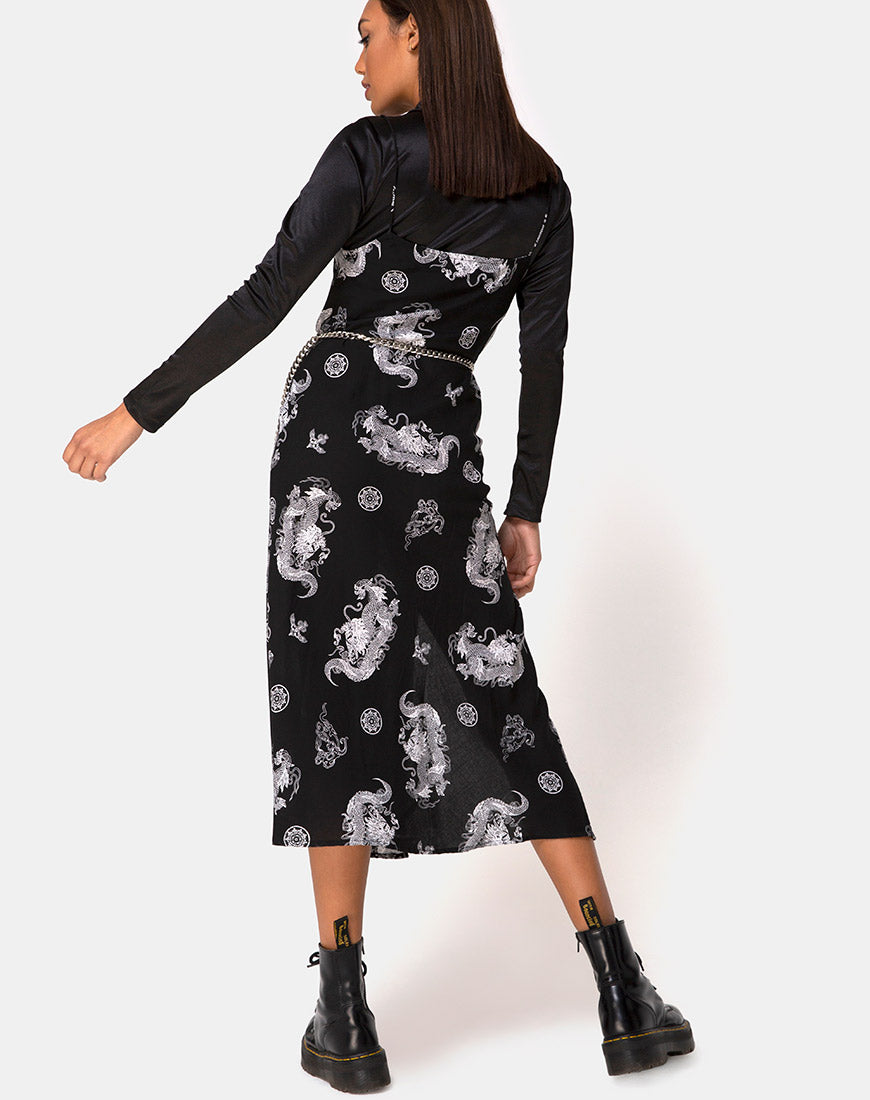 Image of Quinty Maxi Dress in Dragon Black