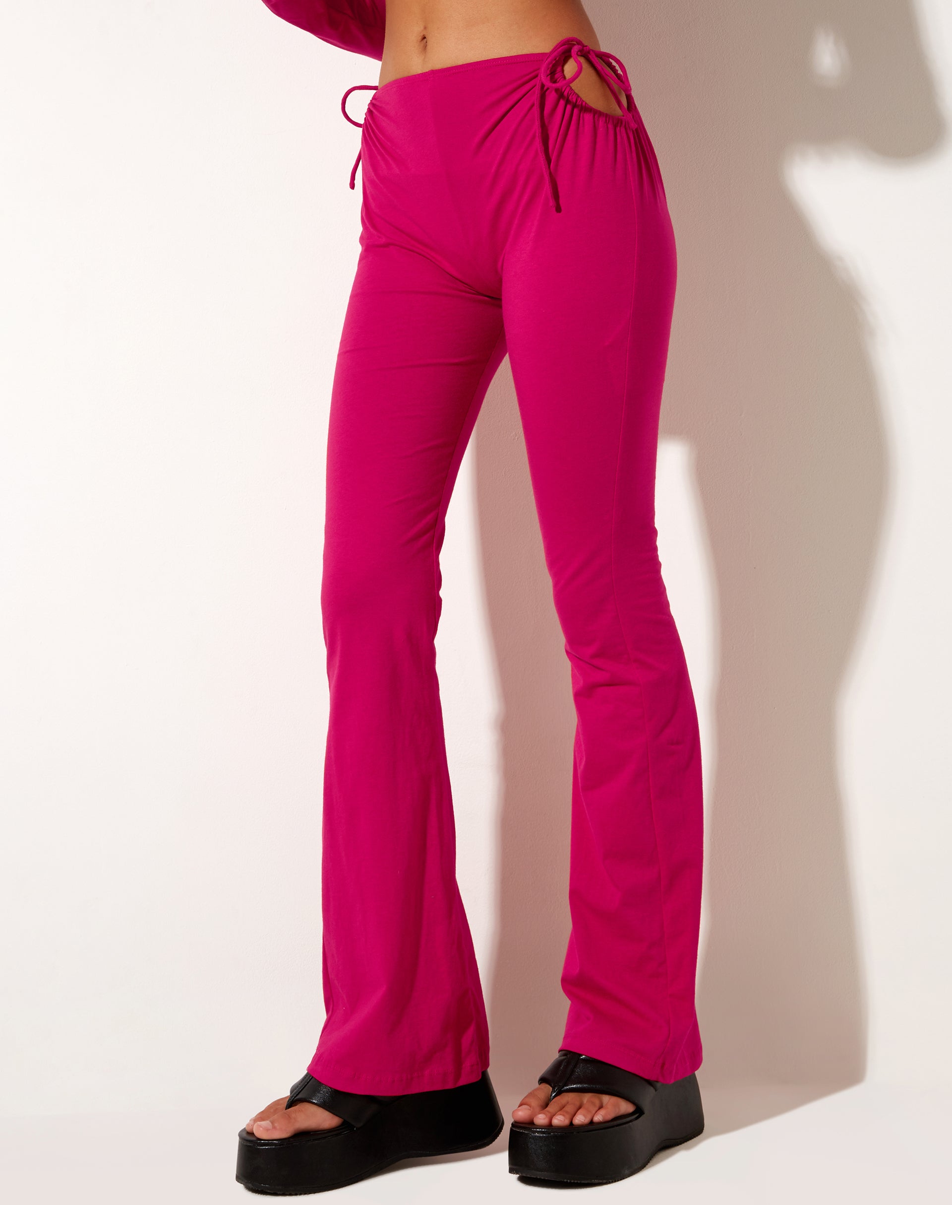 High Waist Pink Flare Trouser