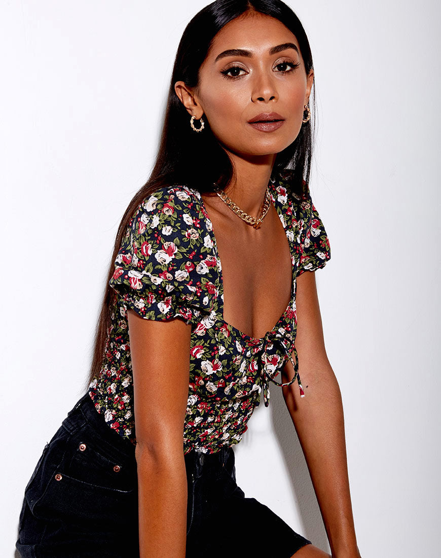 Image of Raquel Crop Top in Courtney Floral