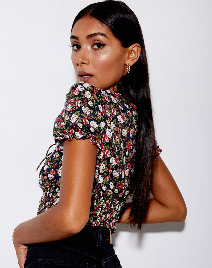 Image of Raquel Crop Top in Courtney Floral