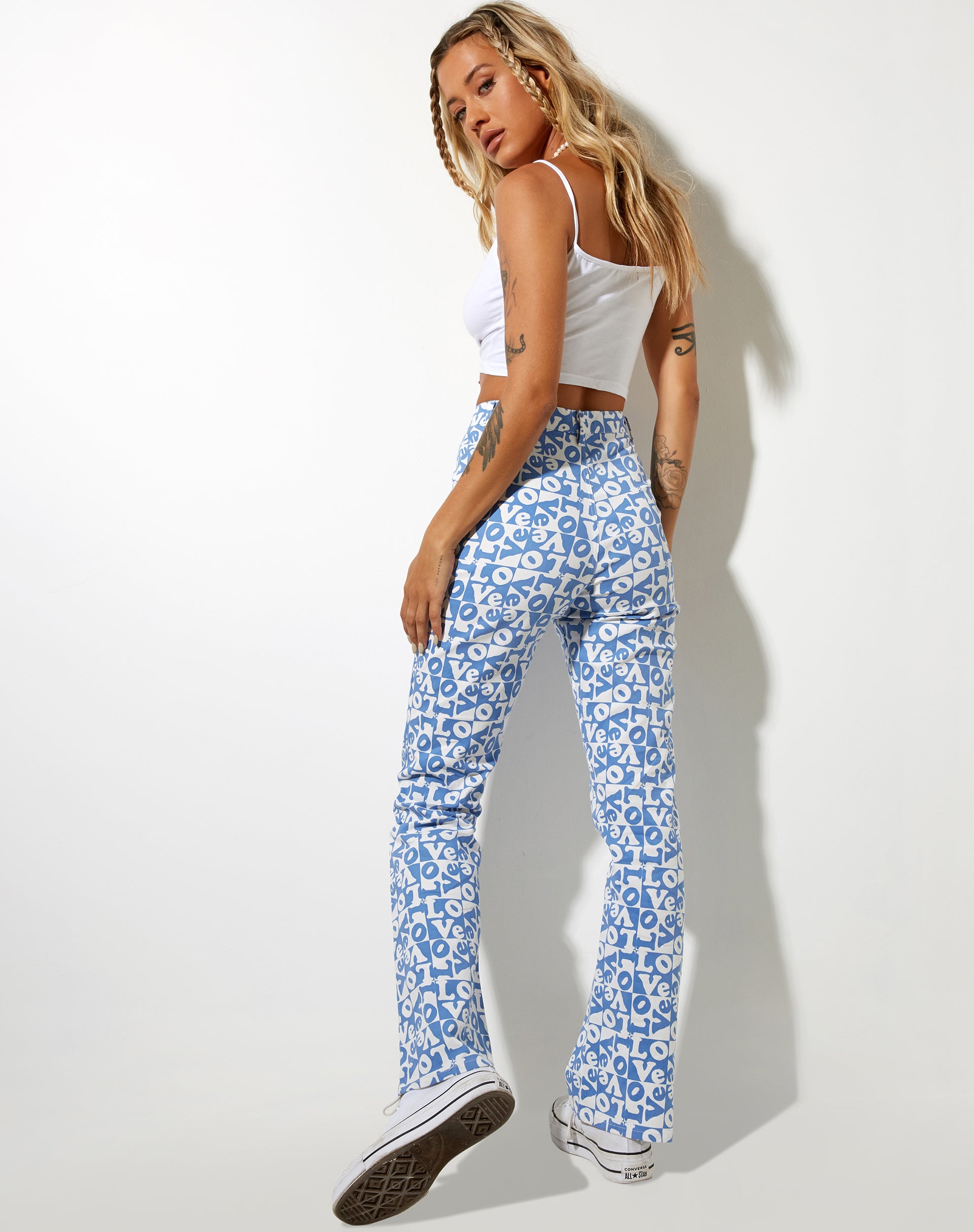 Image of Zoven Trouser in Love Checker Blue