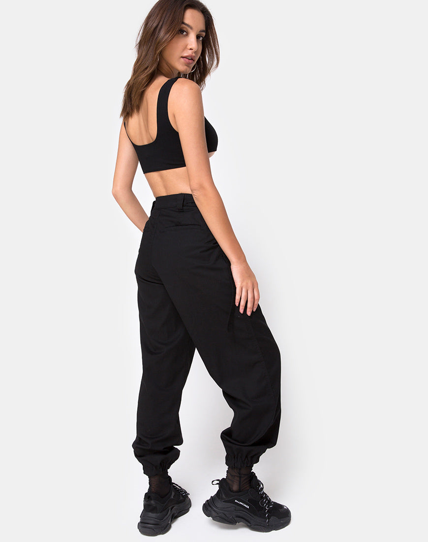Image of Reka Crop Top in Black with Silver Buckle
