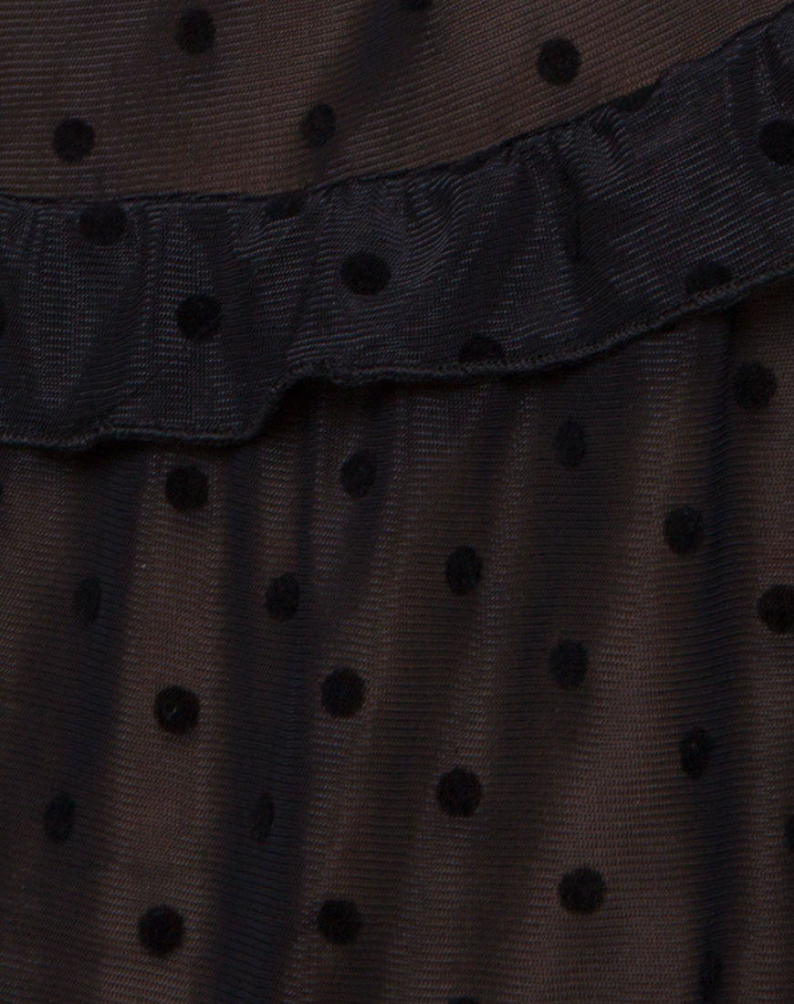 Image of Remy Midi Dress in Polka Net black