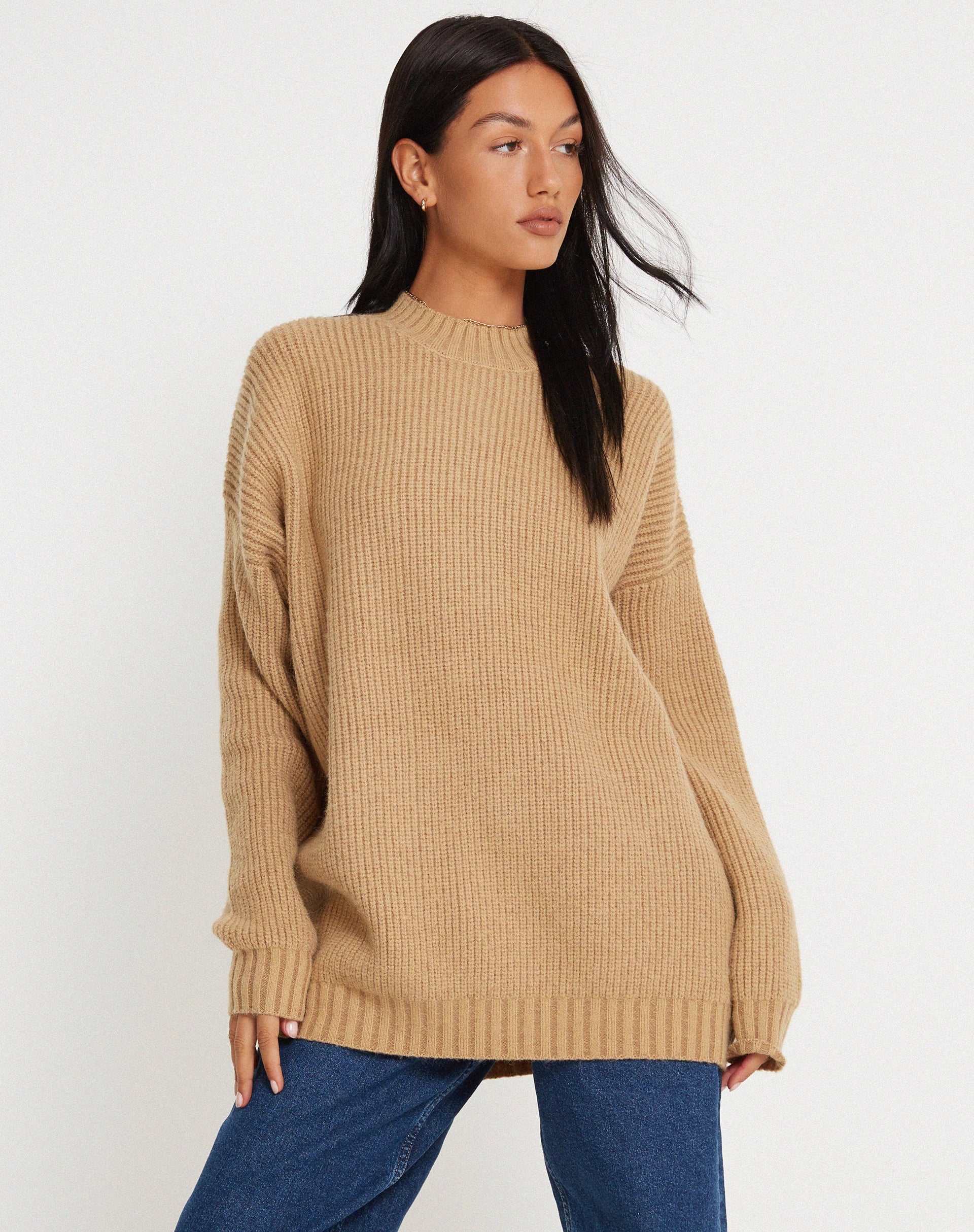 Tan oversized jumper cheap