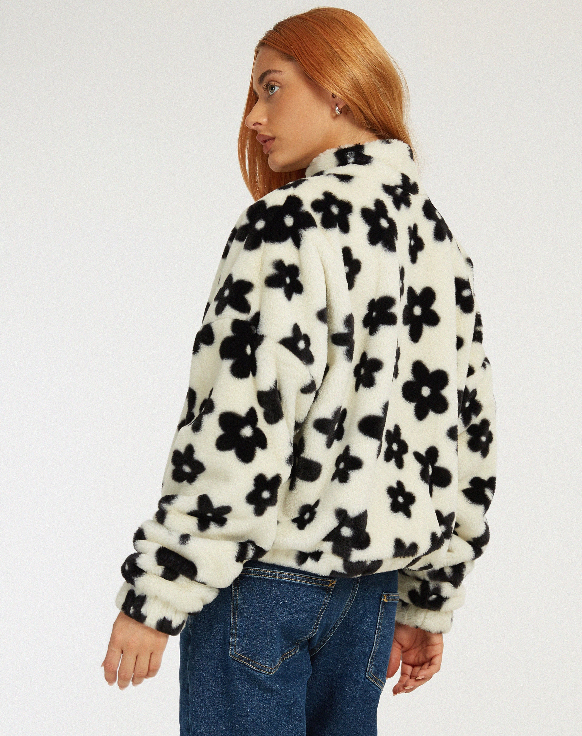 Black and white print jacket on sale