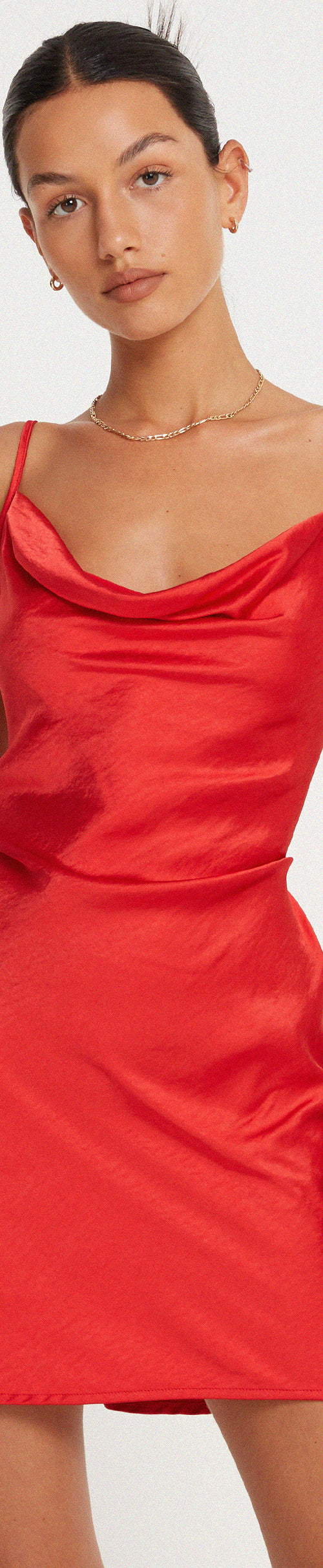 Image of Paiva Slip Dress in Satin Red