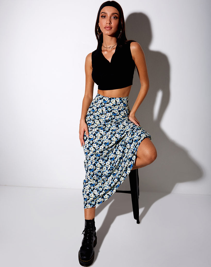 Image of Sayan Maxi Skirt in Aster Blue