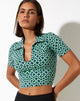 image of Rezul Crop Top in Retro Tile Green