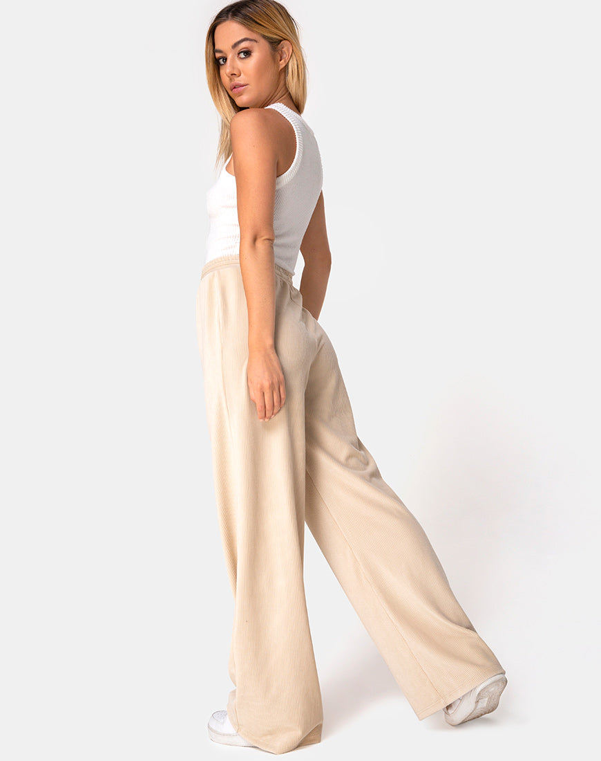 Image of Obeli Trouser in Rib Cream