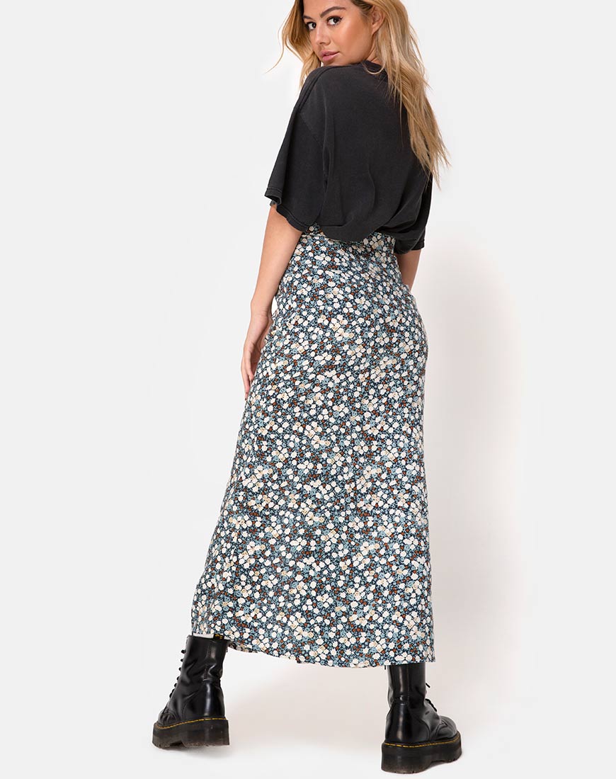 Rima Skirt in Floral Field Navy