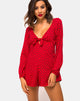 Image of Romalo Playsuit in Mini Diana Dot Red and Black