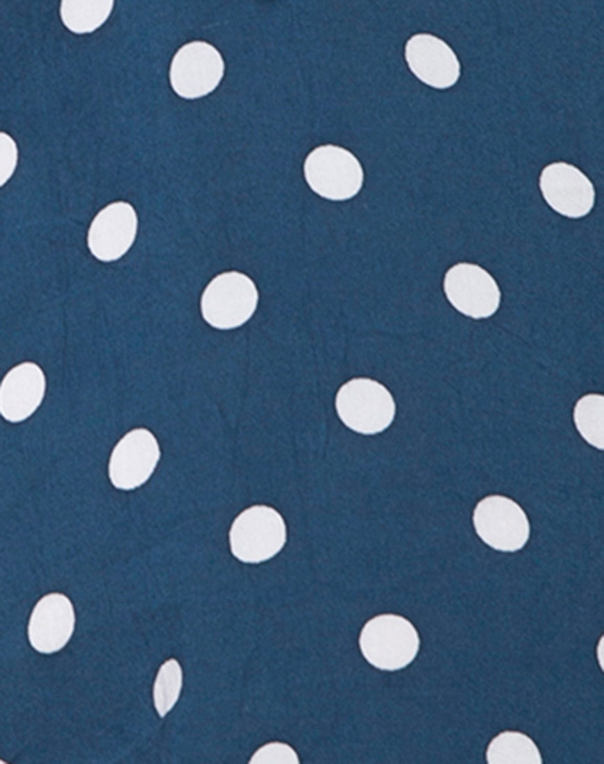 Image of Roppan Slip Dress in Medium Polka Navy