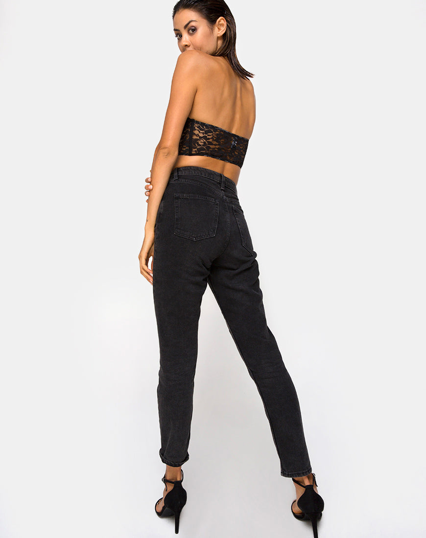 Image of Ryilup Bralet Top in Lace Black