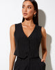 Image of Safar Vest in Pinstripe Black