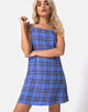 Image of Sagha Slip dress in 90s Check Blue Pink