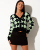 Image of Saidi Cardi in Diamond Black and Green