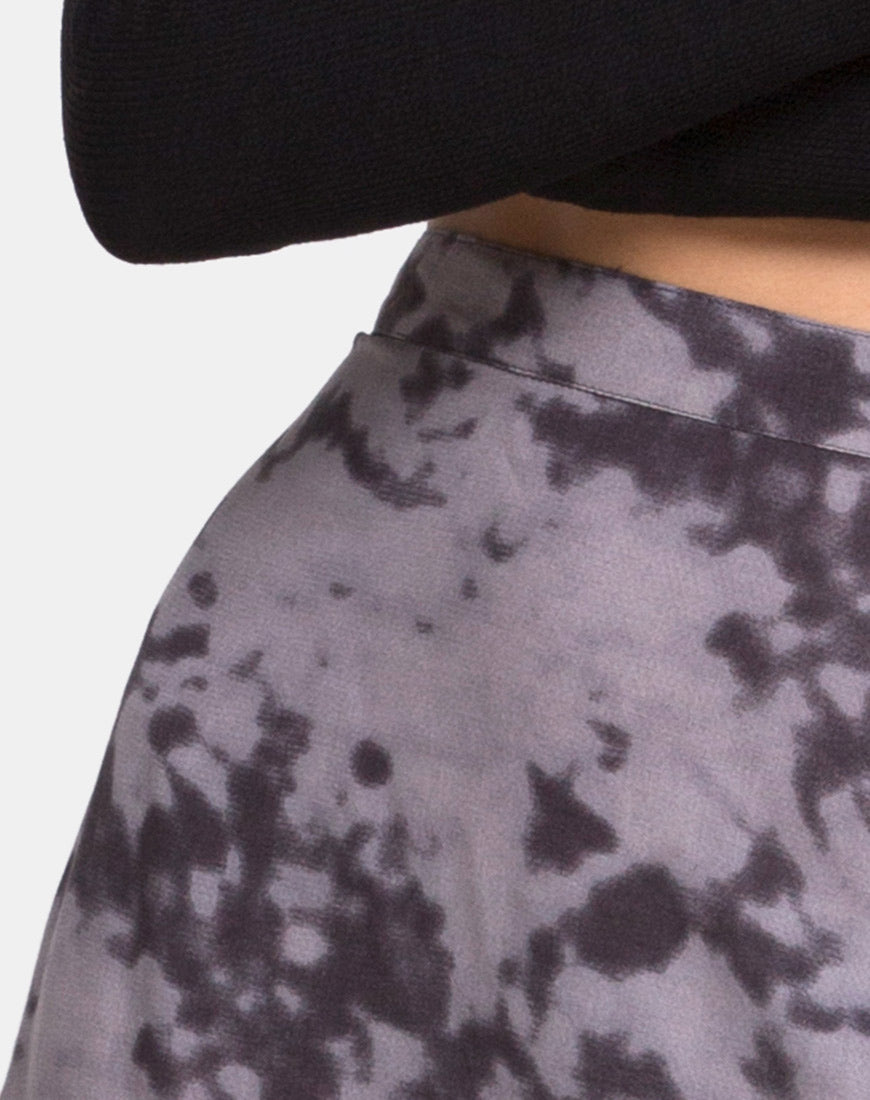 Image of Saika Midi Skirt in Bleached Tie Dye Grey