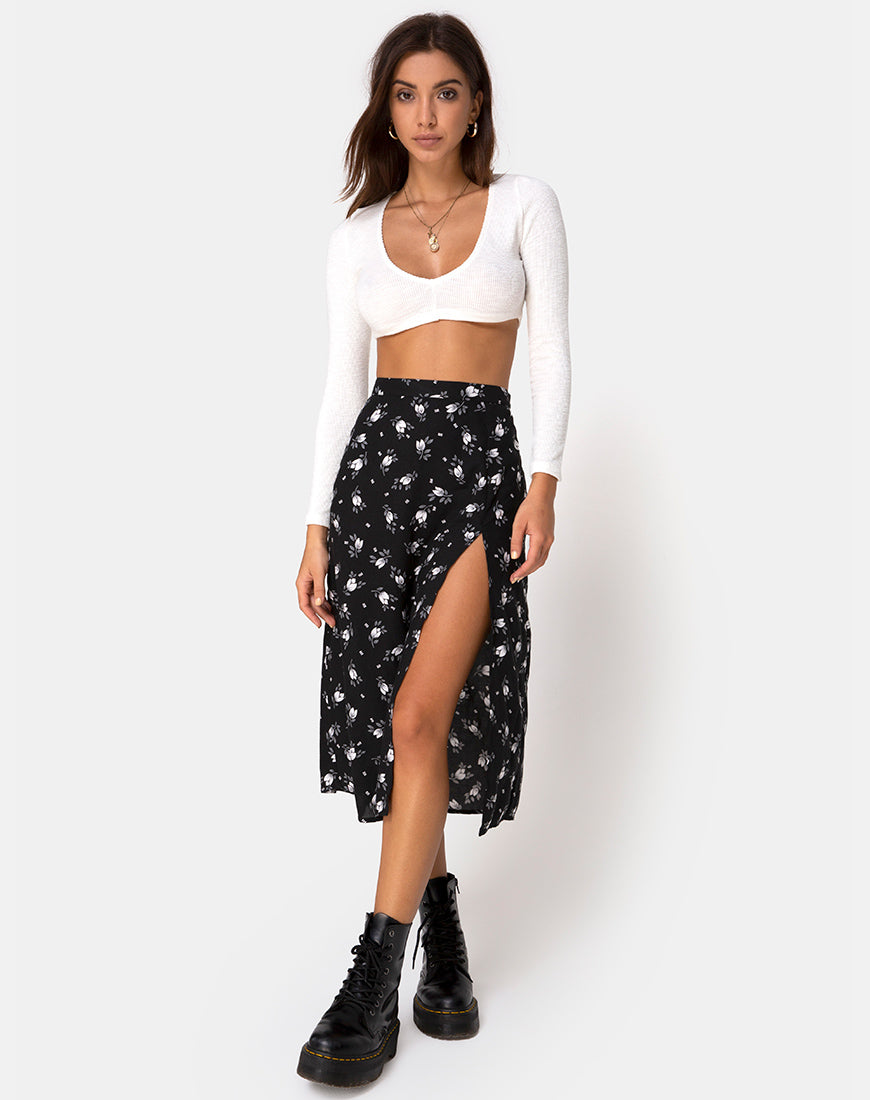 Image of Saika Midi Skirt in Dark Tulip