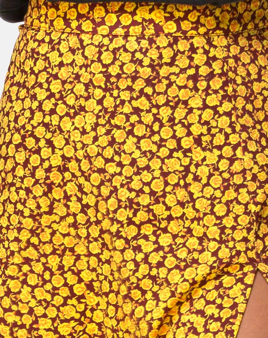 Image of Saika Midi Skirt in Ditsy Rose Marigold