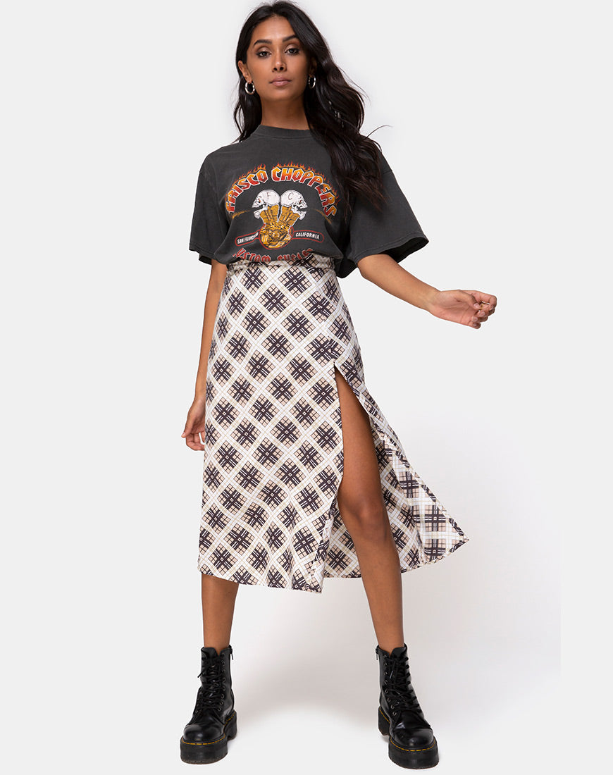 Image of Saika Midi Skirt in Kate Check