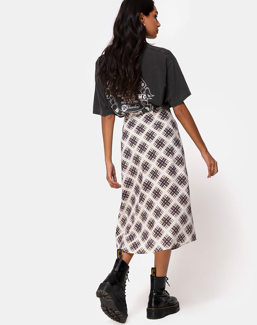 Image of Saika Midi Skirt in Kate Check