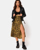 Image of Saika Midi Skirt in Leopard